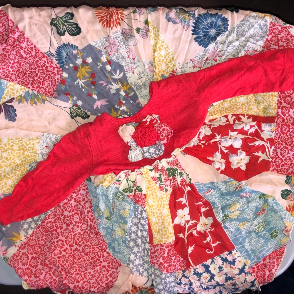 3-6 month baby girl Mimi&Maggie patchwork twirl dress